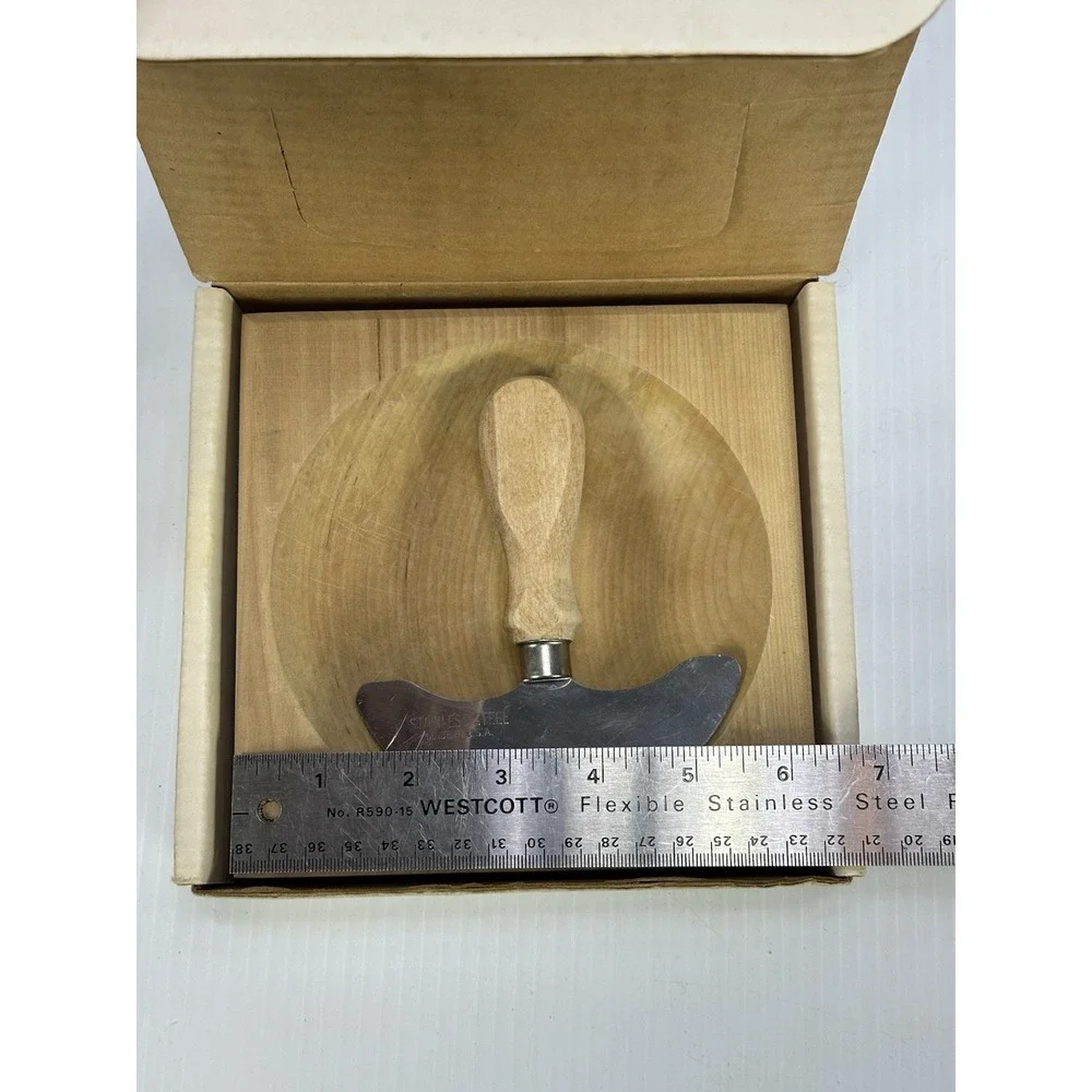 VINTAGE Chop N Cut Wood Cutting Set Bowl & Chopper Hinde &‎ Dauch Hoboken USA
